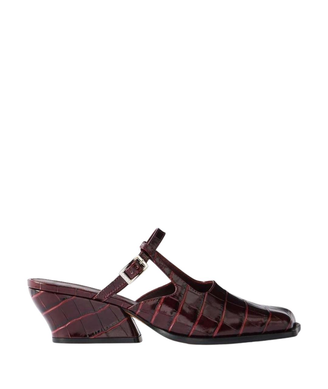 LOEWE Бордовые кожаные туфли, фото 1
