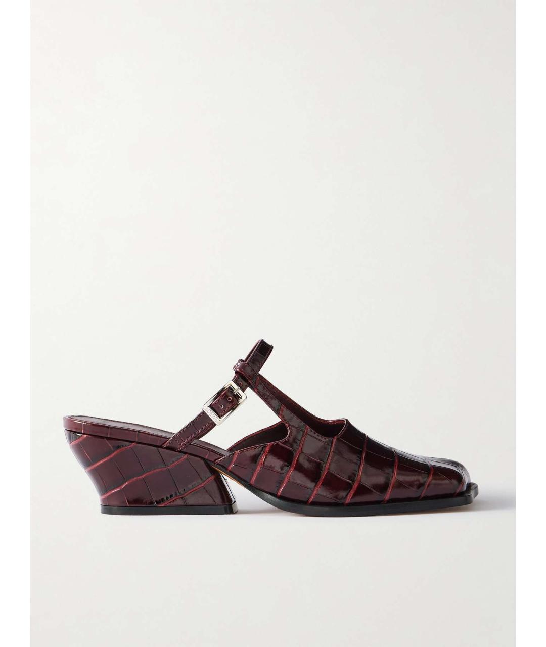 LOEWE Бордовые кожаные туфли, фото 5
