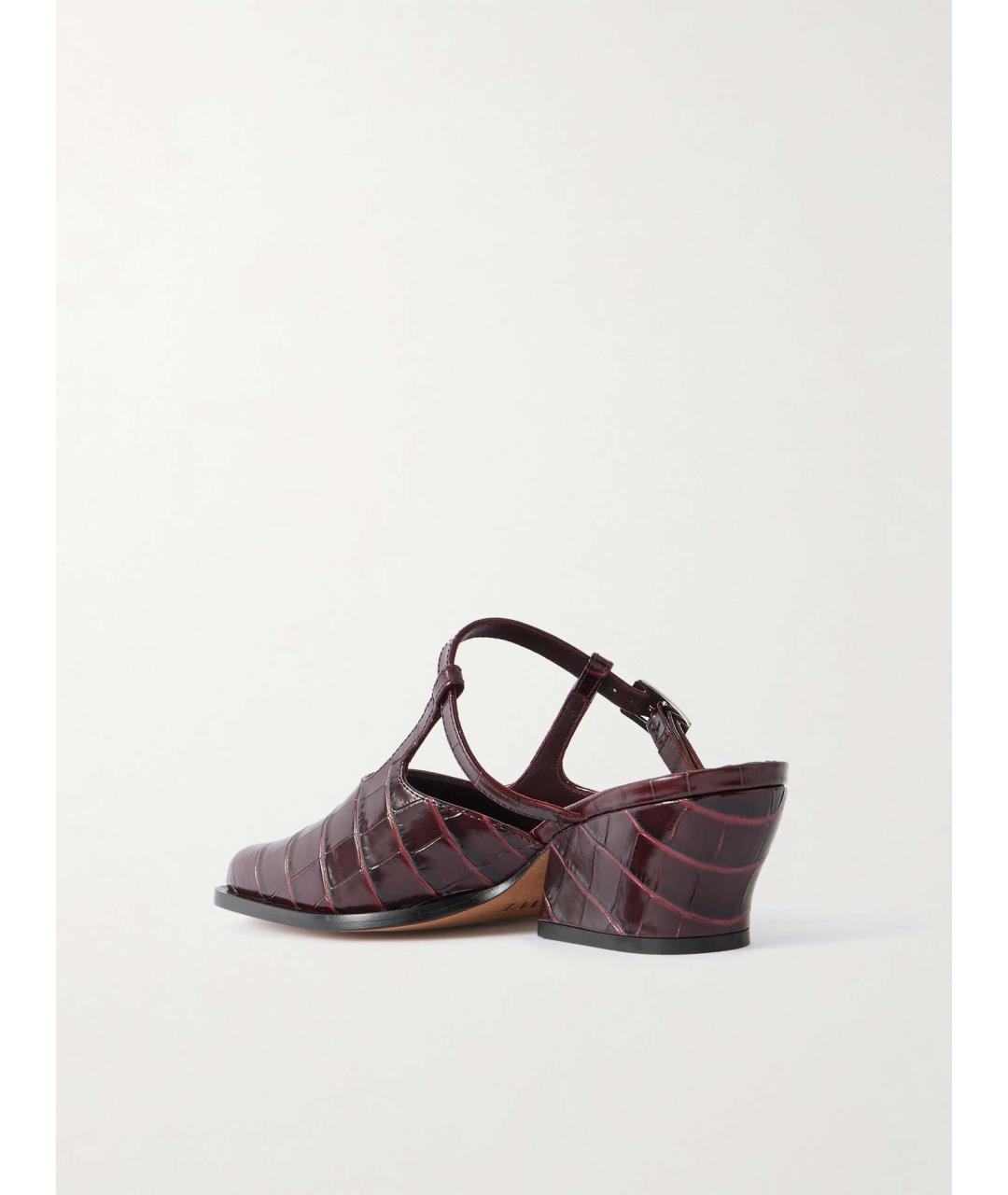 LOEWE Бордовые кожаные туфли, фото 4