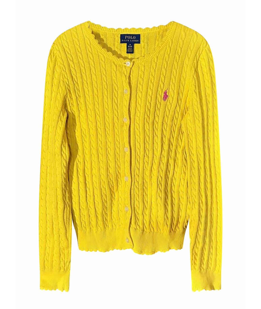 POLO RALPH LAUREN Желтый хлопковый кардиган, фото 1