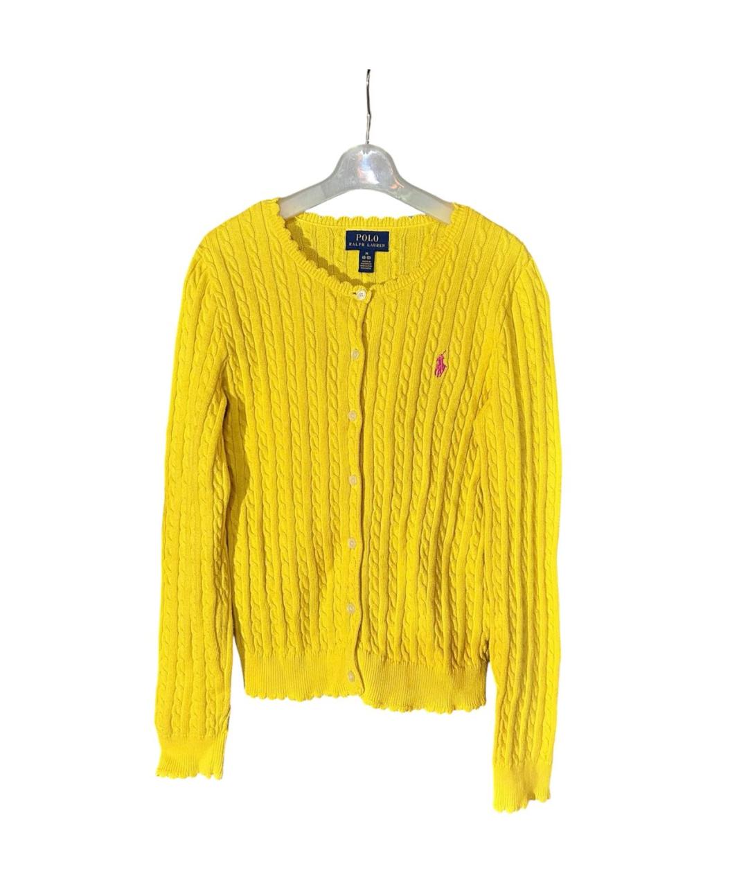 POLO RALPH LAUREN Желтый хлопковый кардиган, фото 7