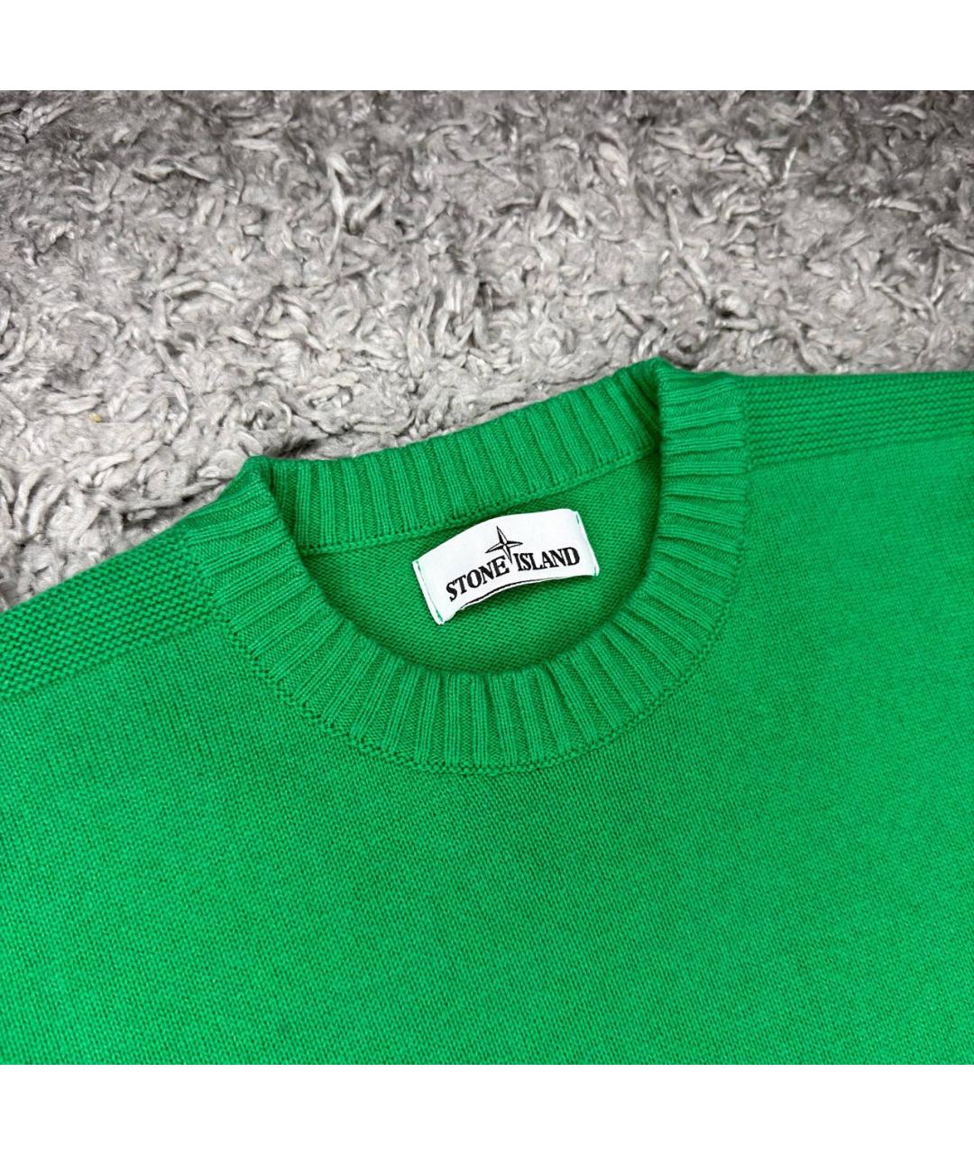 STONE ISLAND Зеленый кашемировый джемпер / свитер, фото 3