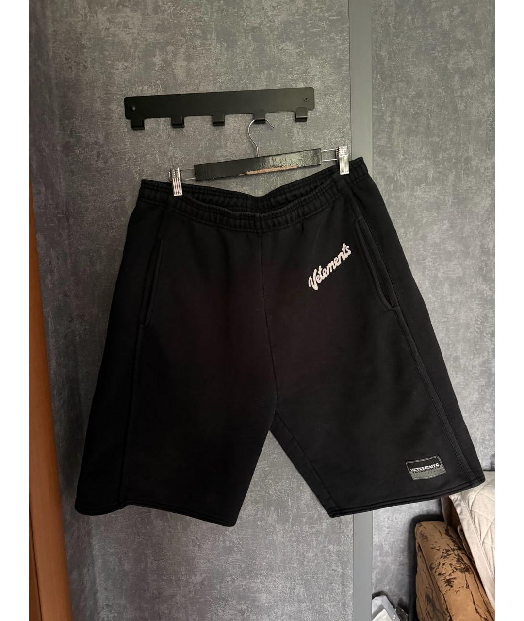 VETEMENTS Черные хлопковые шорты, фото 5