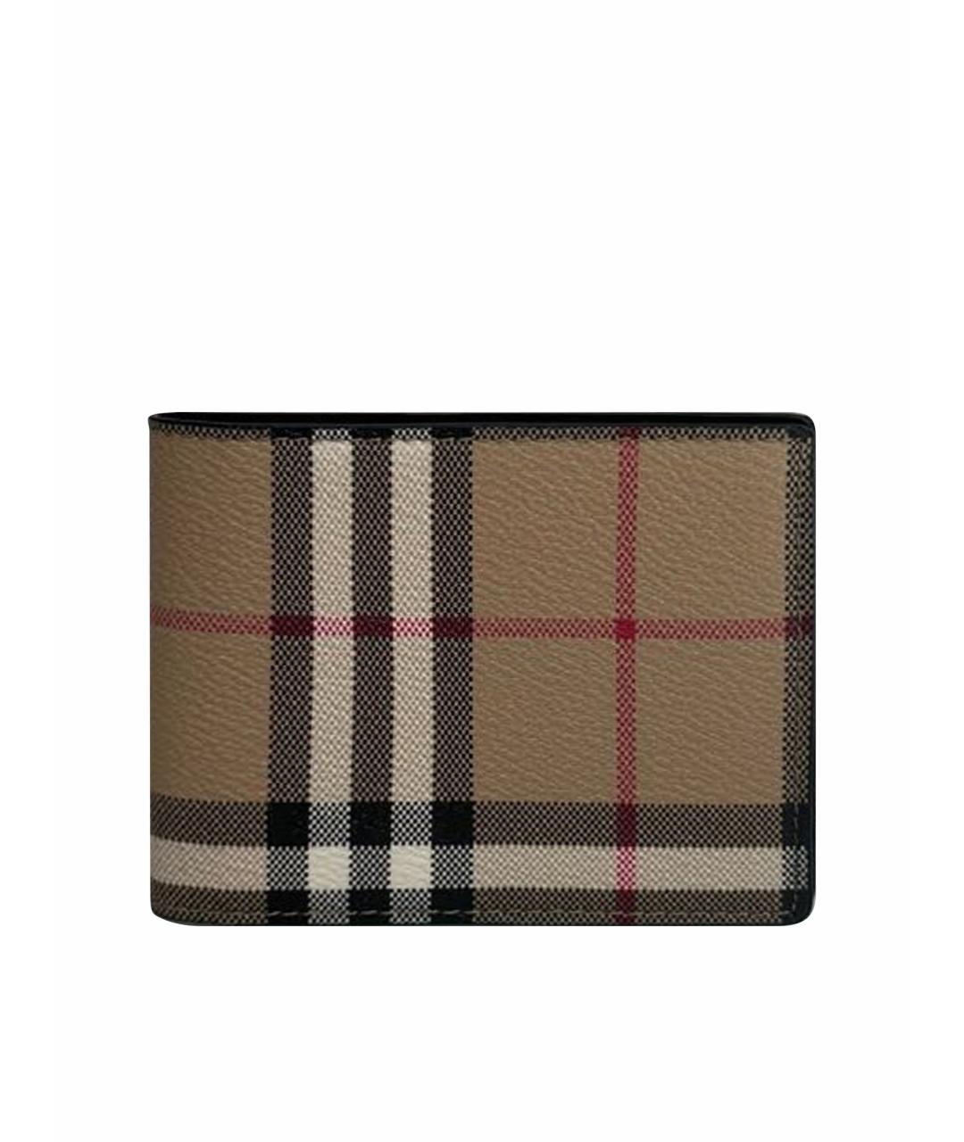 BURBERRY Бежевый кожаный кардхолдер, фото 1