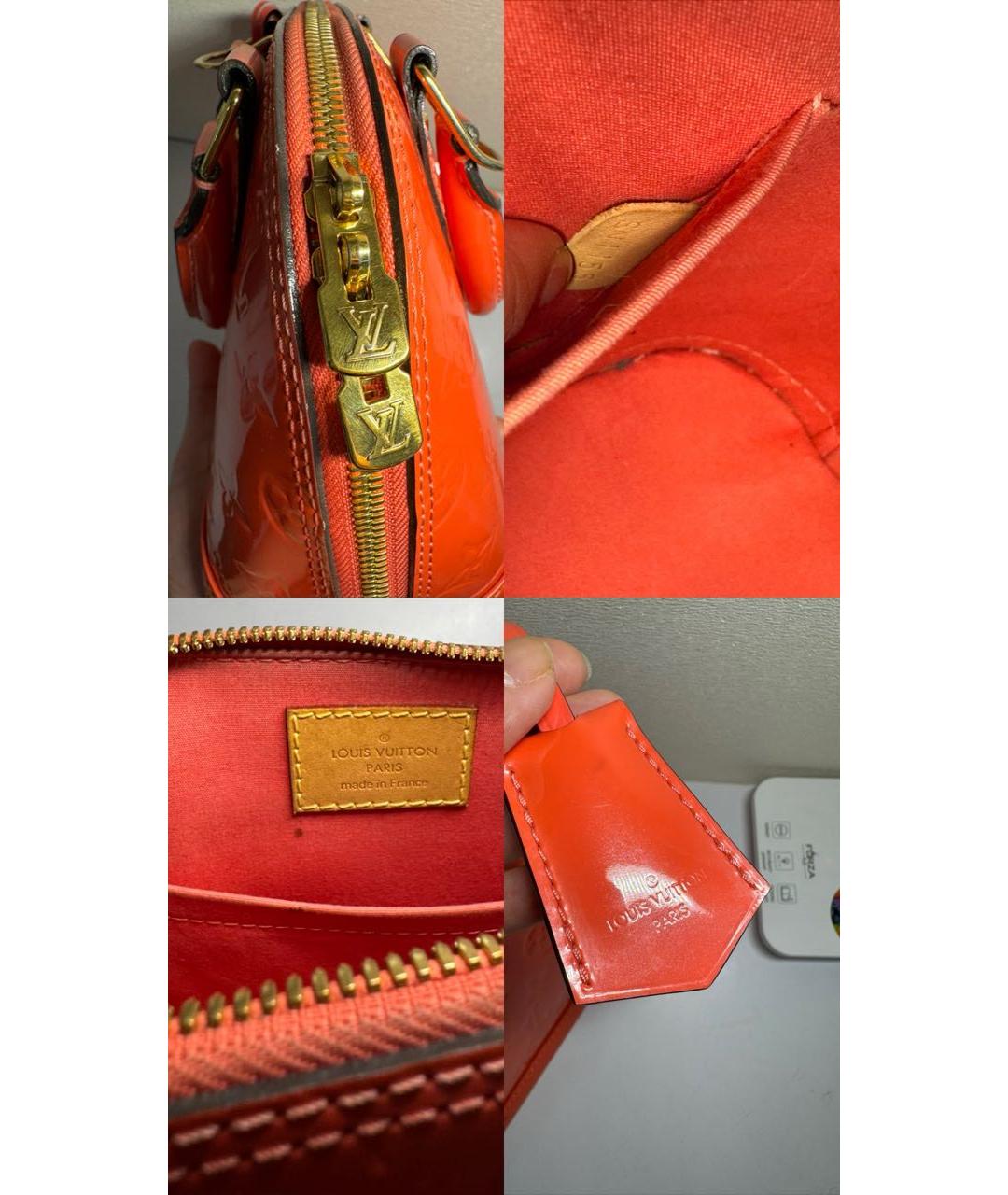 LOUIS VUITTON Красная сумка с короткими ручками из лакированной кожи, фото 5