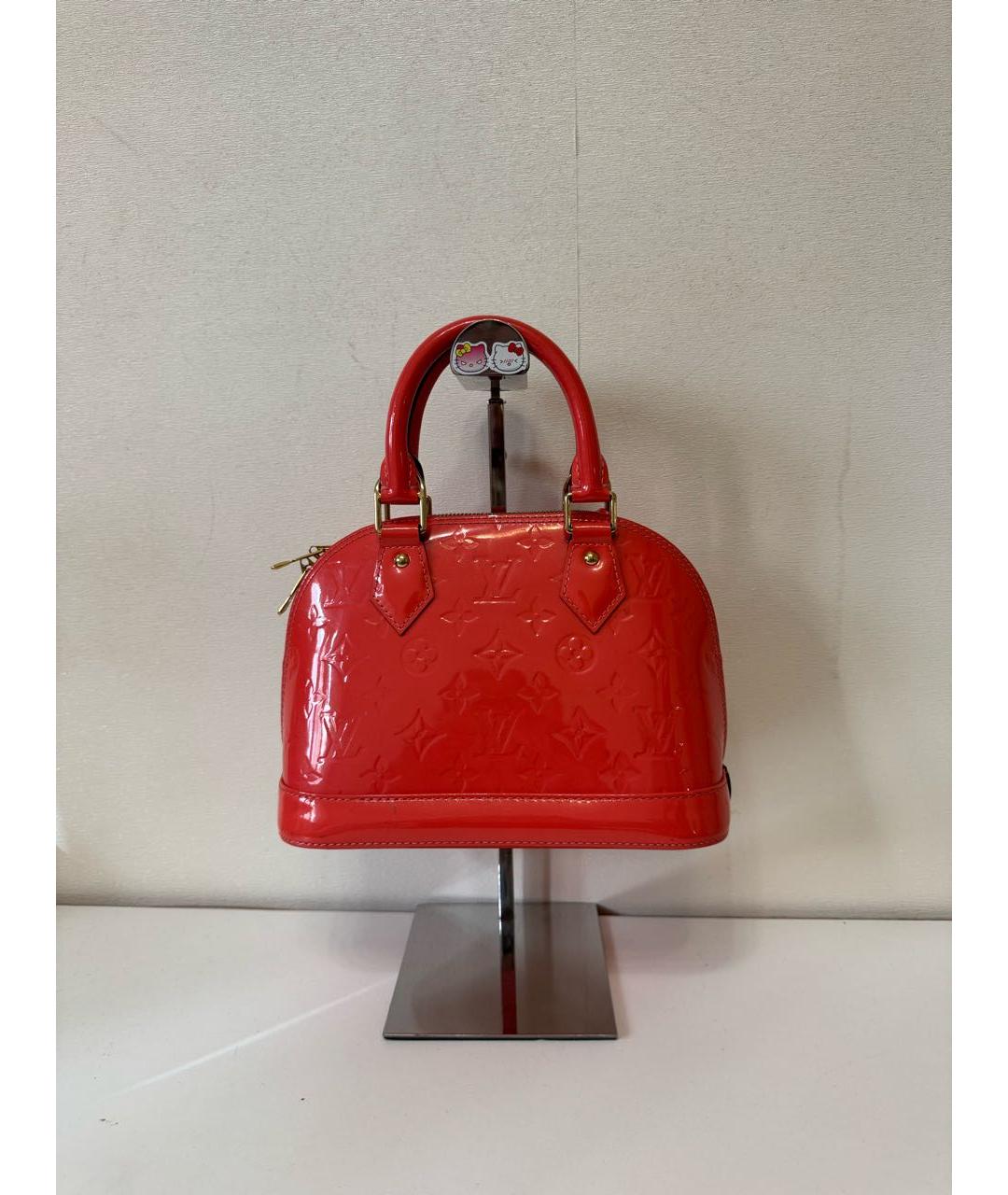 LOUIS VUITTON Красная сумка с короткими ручками из лакированной кожи, фото 3