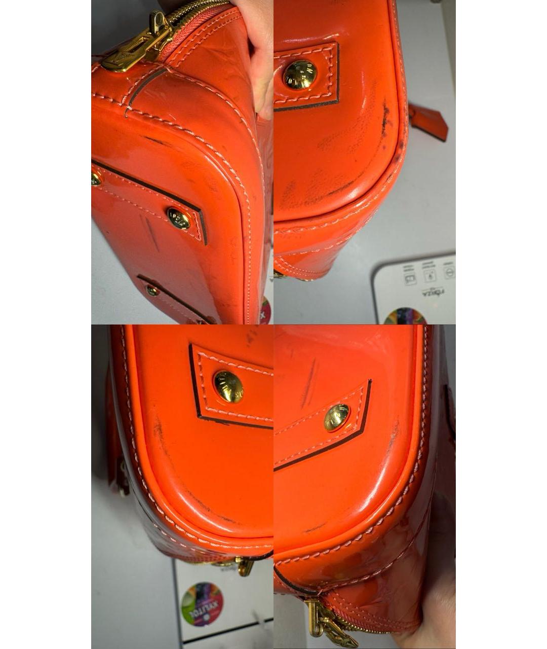 LOUIS VUITTON Красная сумка с короткими ручками из лакированной кожи, фото 6