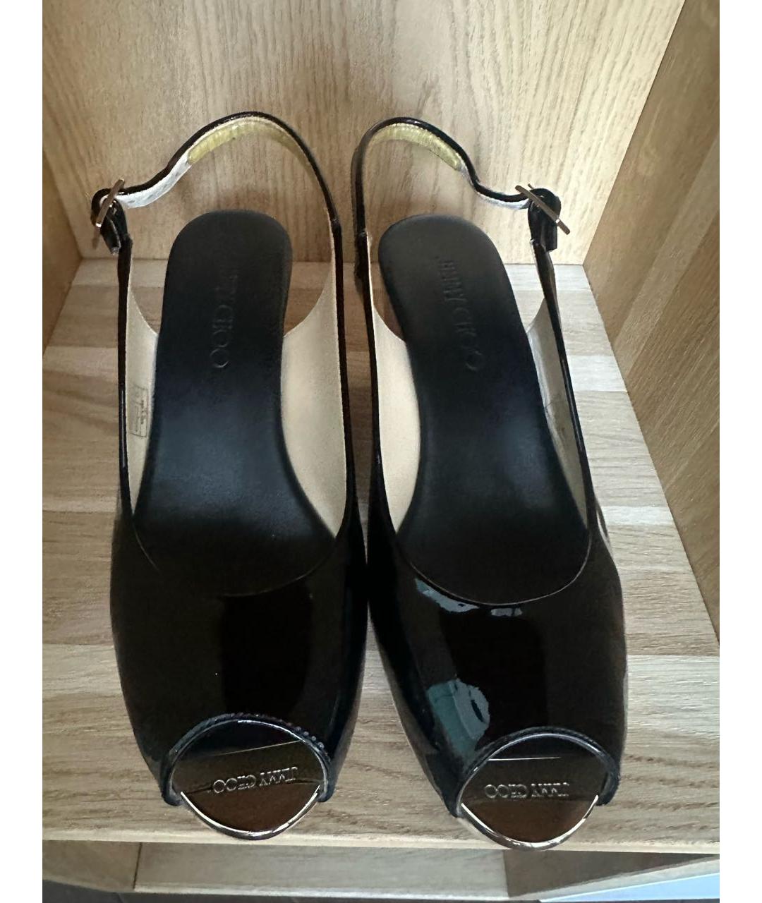JIMMY CHOO Черные кожаные босоножки, фото 2