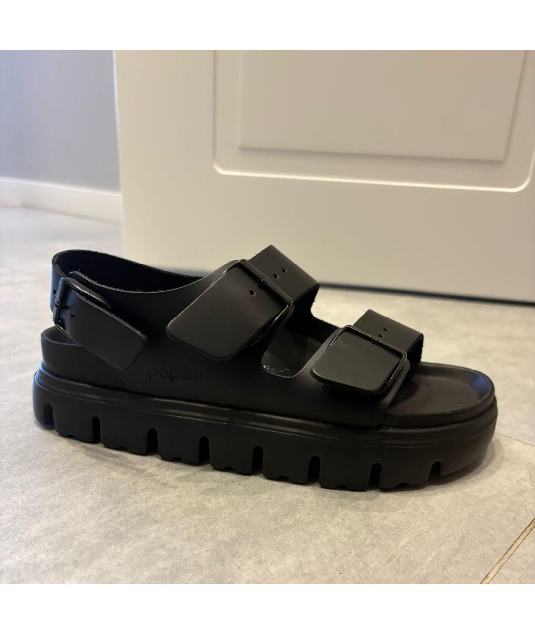 BIRKENSTOCK Черные кожаные сандалии, фото 5