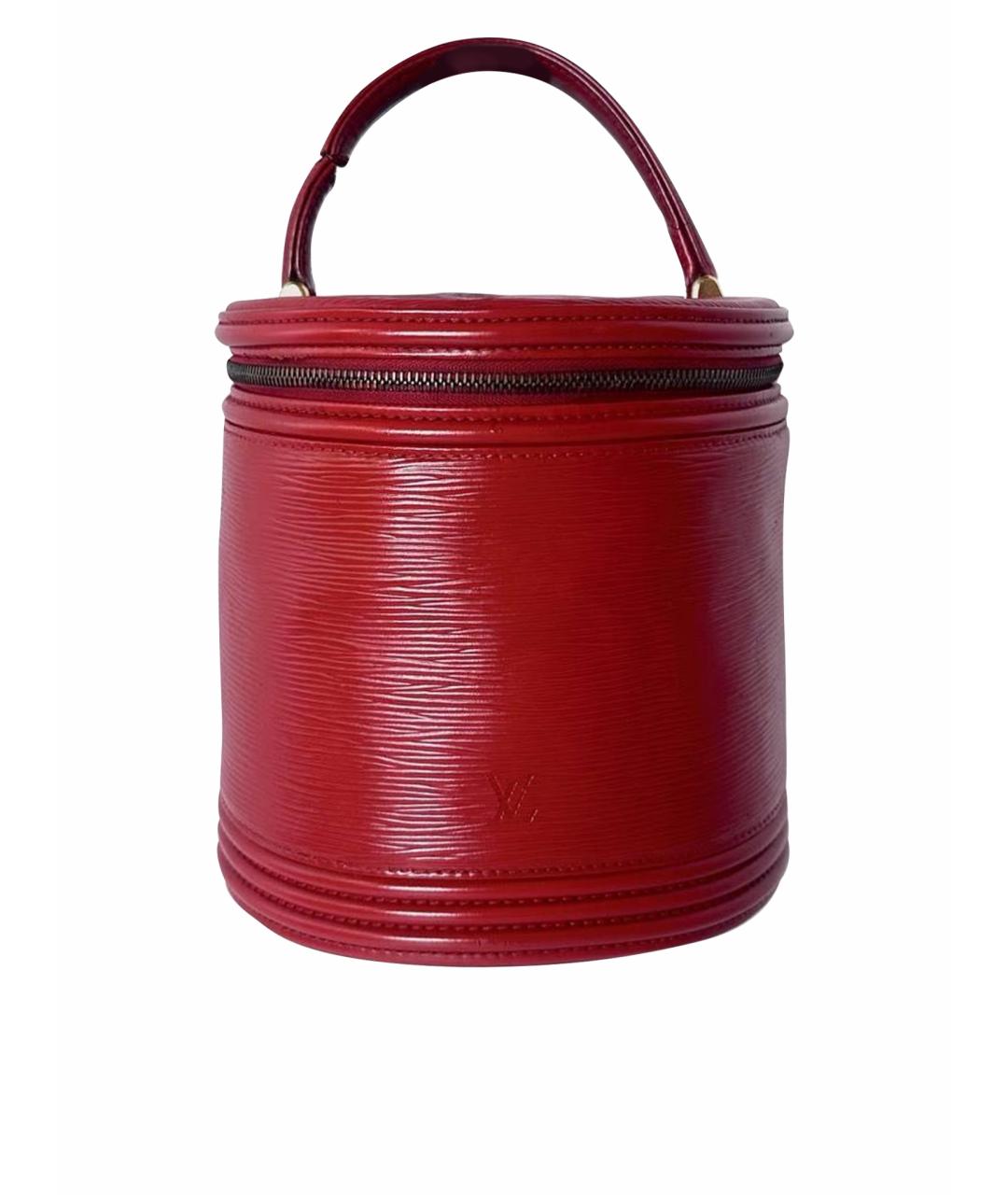 LOUIS VUITTON Красная кожаная сумка с короткими ручками, фото 1