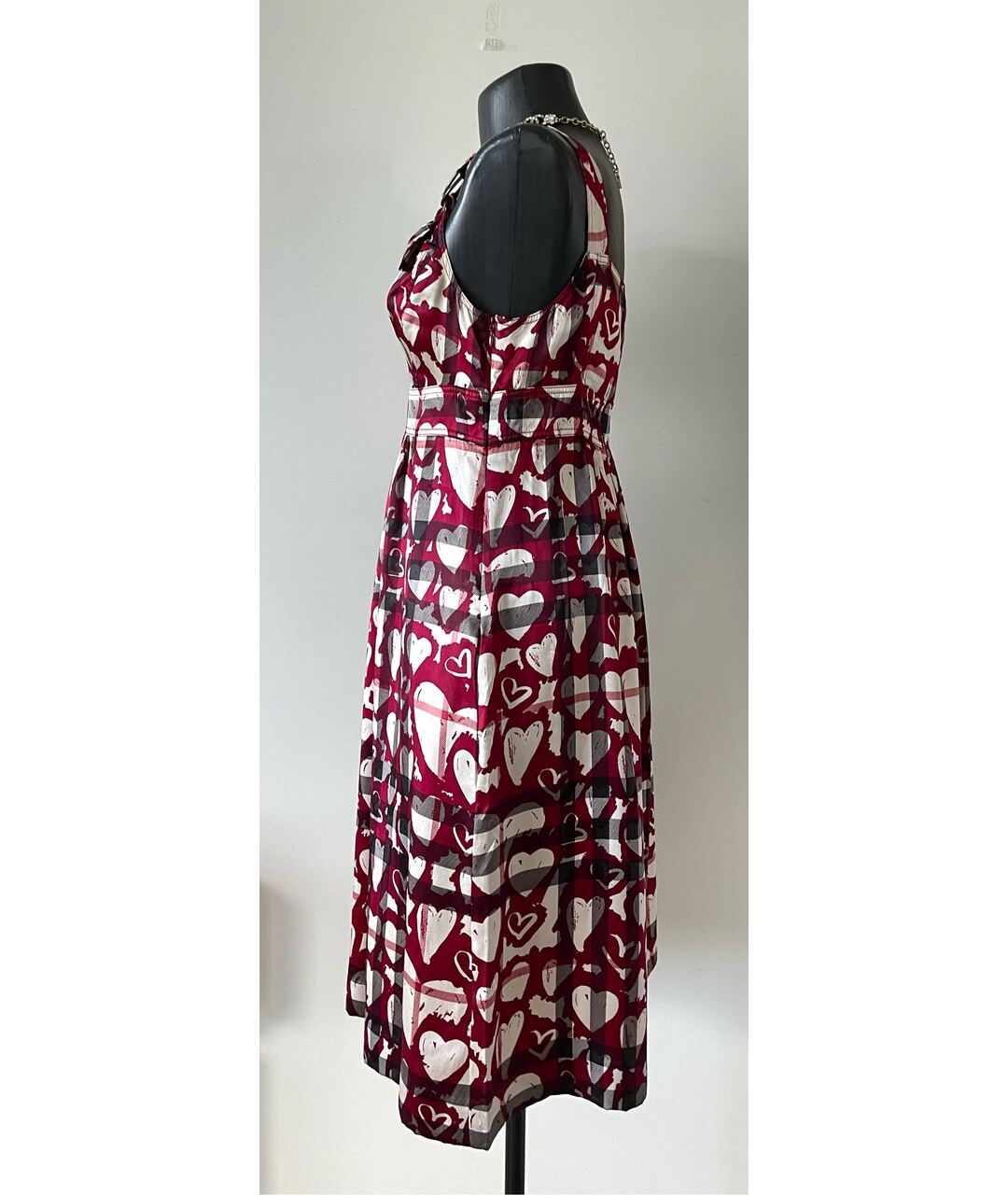 BURBERRY BRIT Бордовое шелковое повседневное платье, фото 7