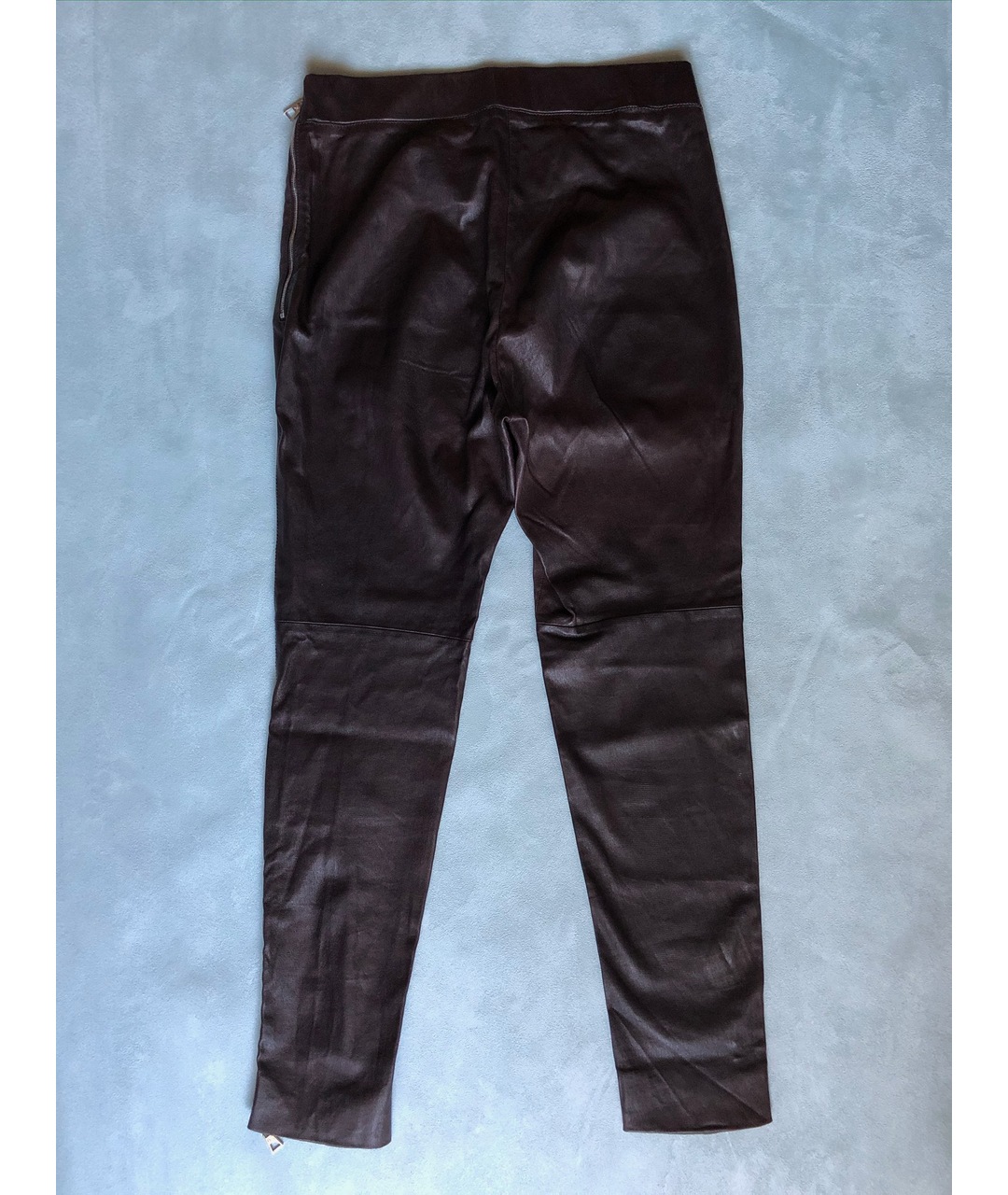 LOUIS VUITTON PRE-OWNED Коричневые кожаные брюки узкие, фото 2