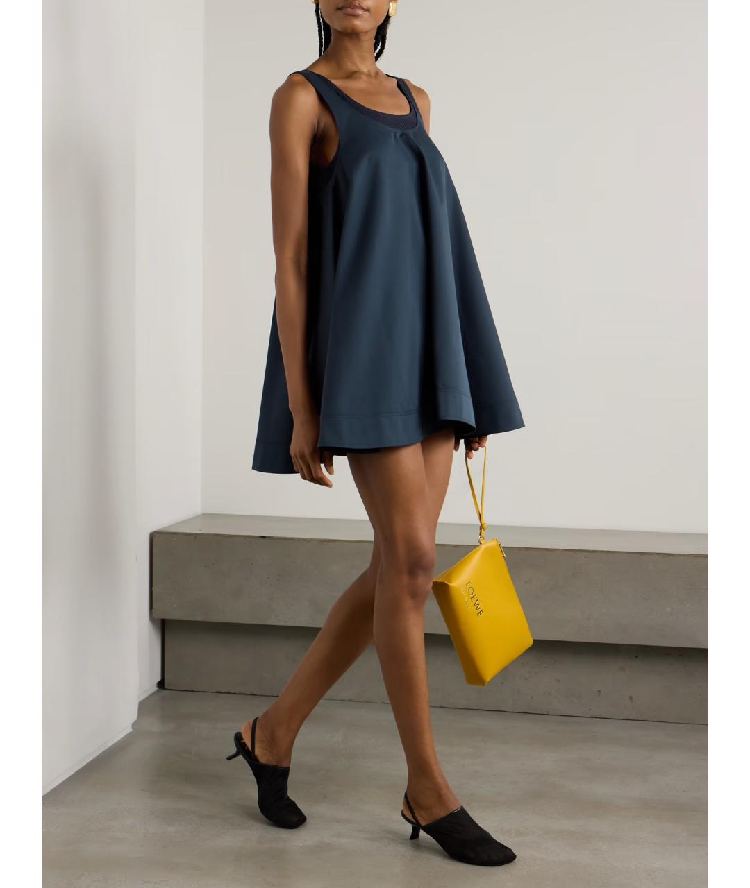 LOEWE Темно-синее хлопковое коктейльное платье, фото 2