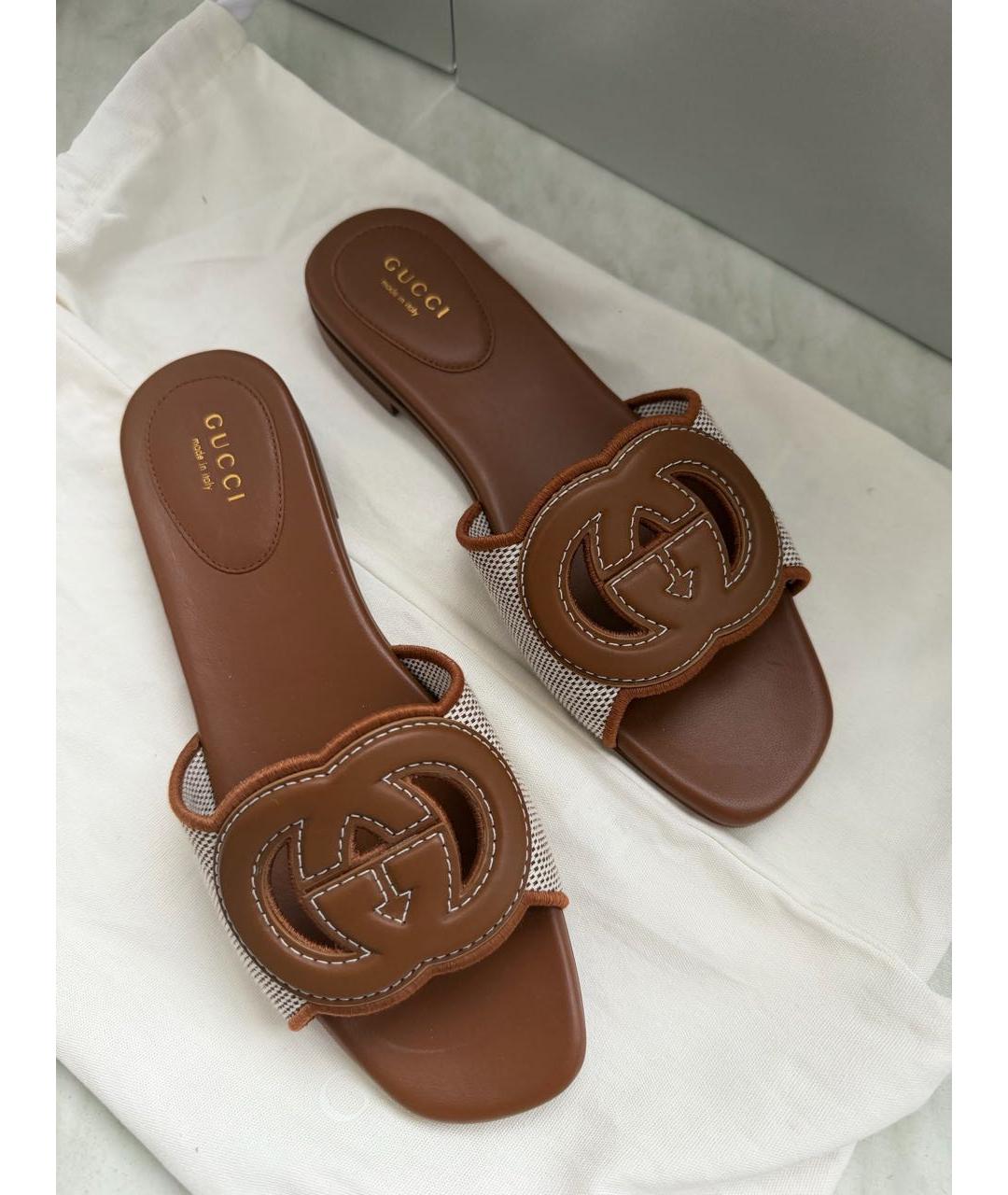 GUCCI Коричневые сандалии, фото 4