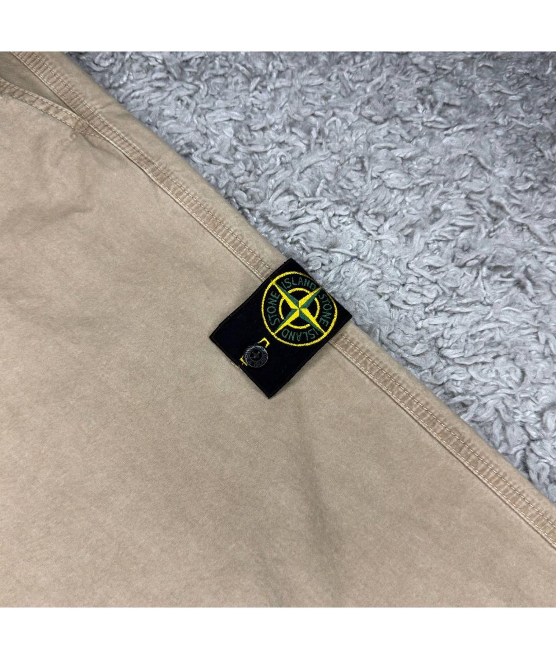 STONE ISLAND Бежевые хлопковые брюки чинос, фото 4