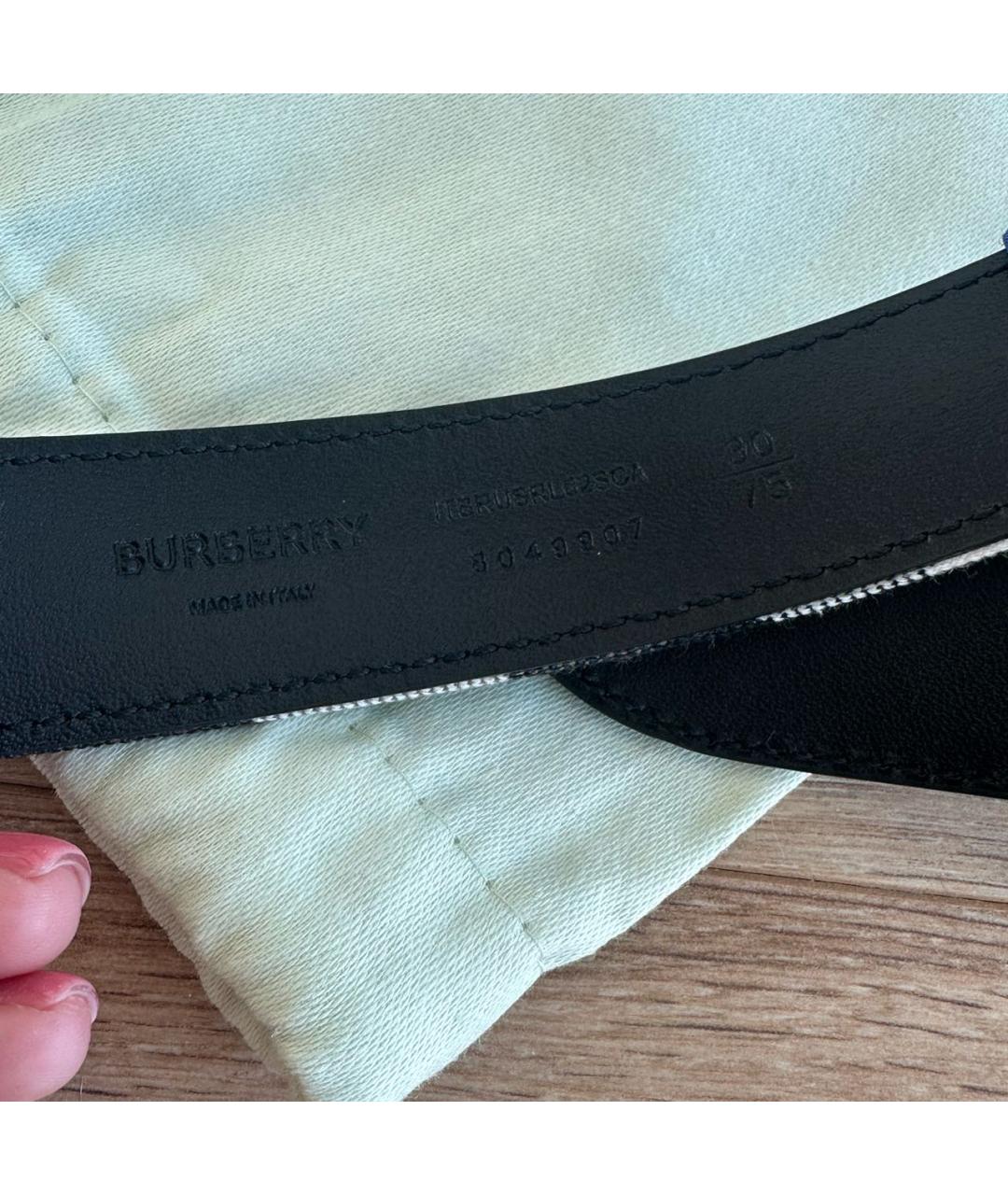 BURBERRY Бежевый кожаный ремень, фото 4