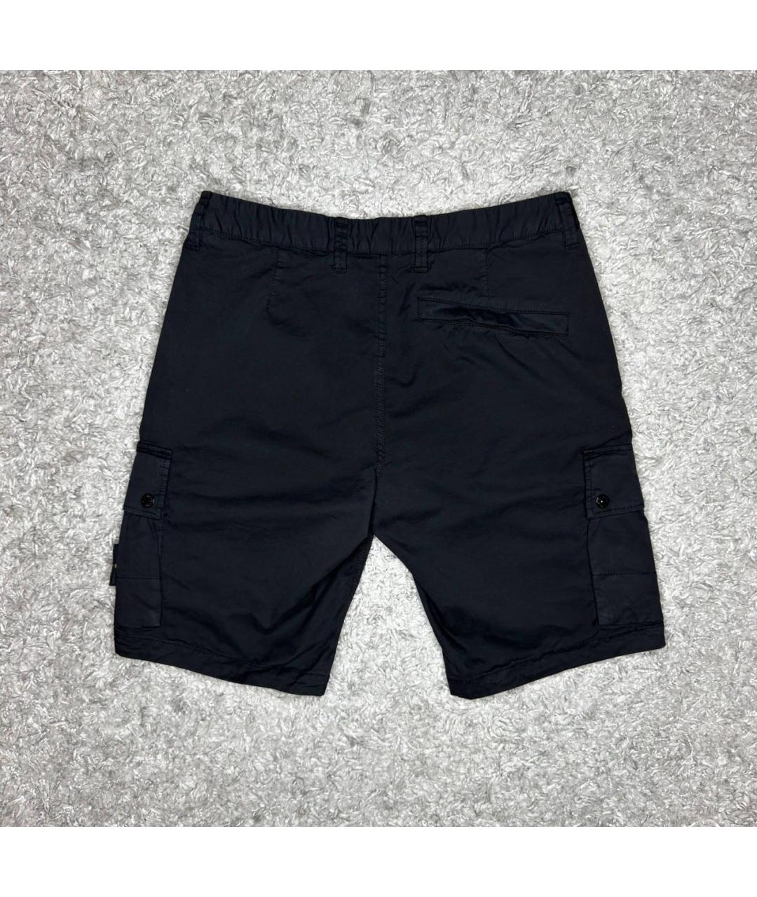 STONE ISLAND Черные хлопковые шорты, фото 6