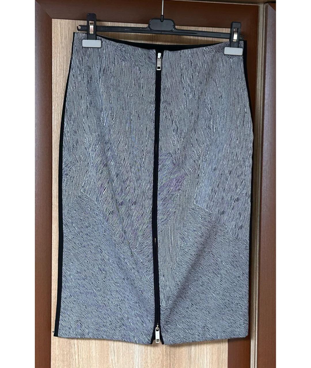 SPORTMAX Черная полиэстеровая юбка миди, фото 2