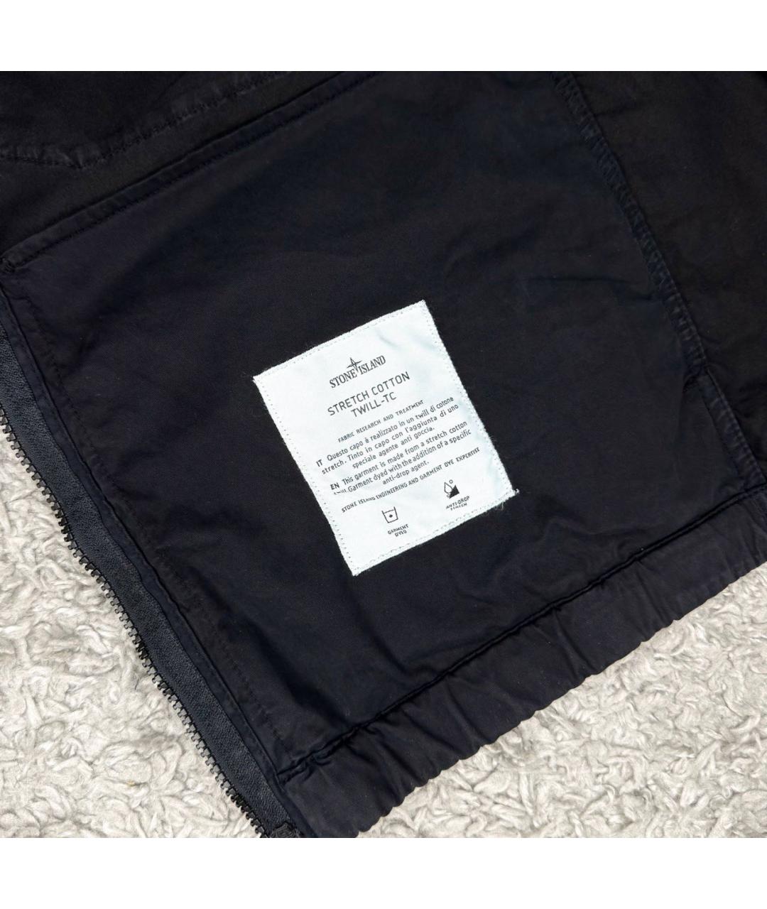 STONE ISLAND Черная хлопковая куртка, фото 5