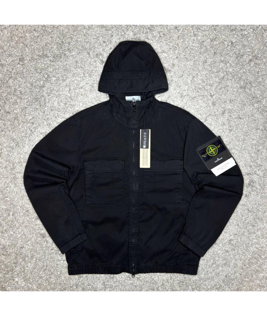 STONE ISLAND Черная хлопковая куртка, фото 6