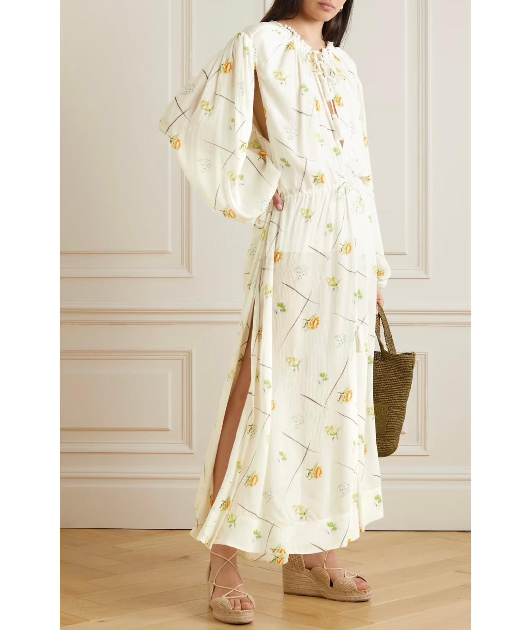 LOEWE Белое вискозное коктейльное платье, фото 2