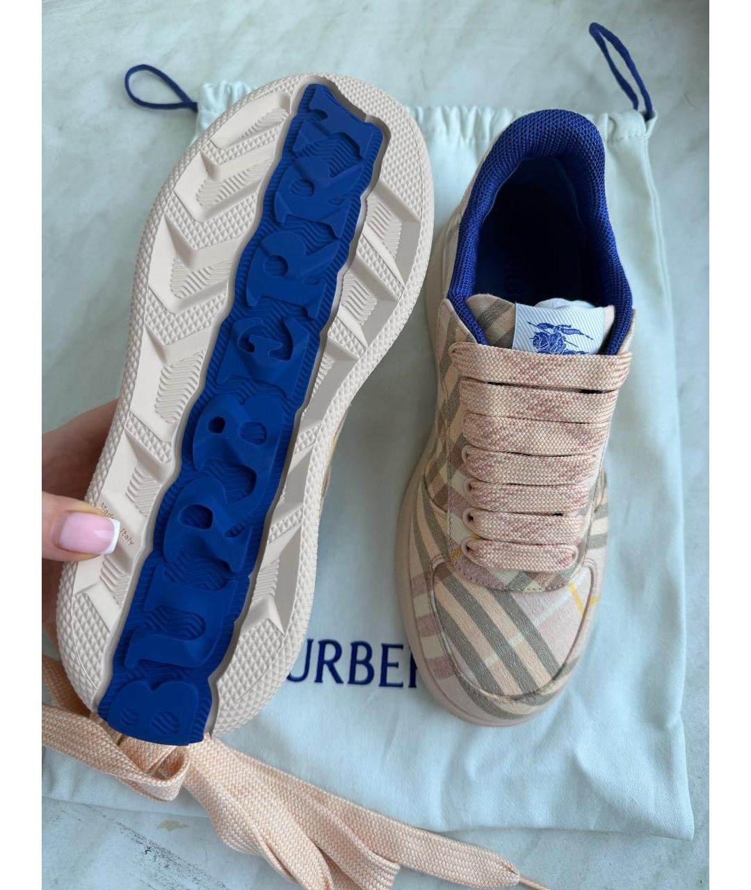BURBERRY Розовые кеды, фото 4
