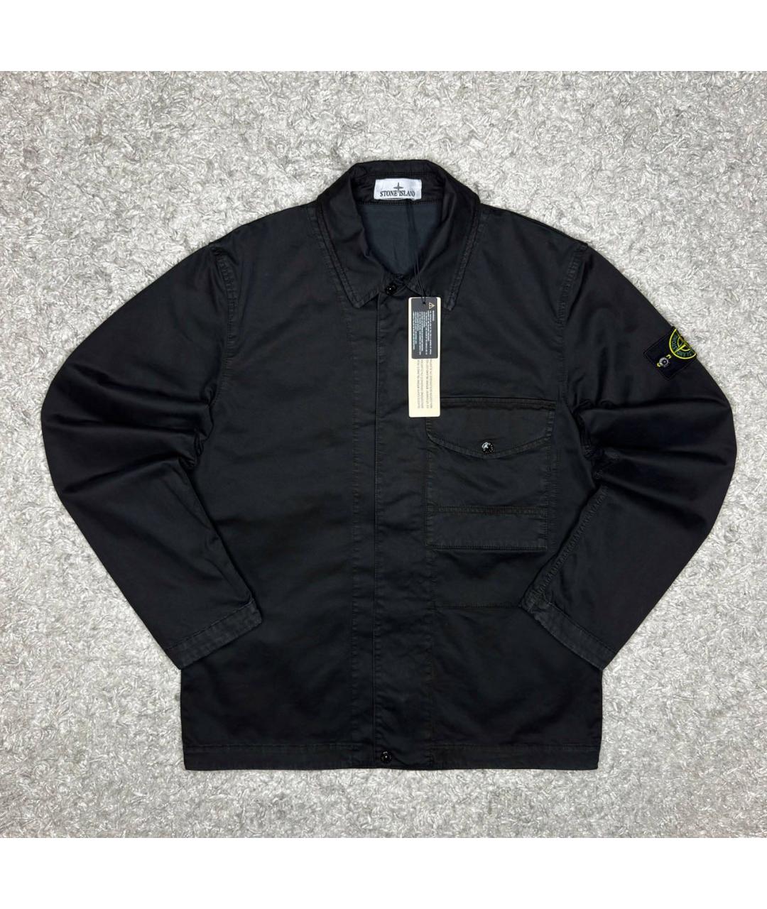 STONE ISLAND Черная хлопковая куртка, фото 6