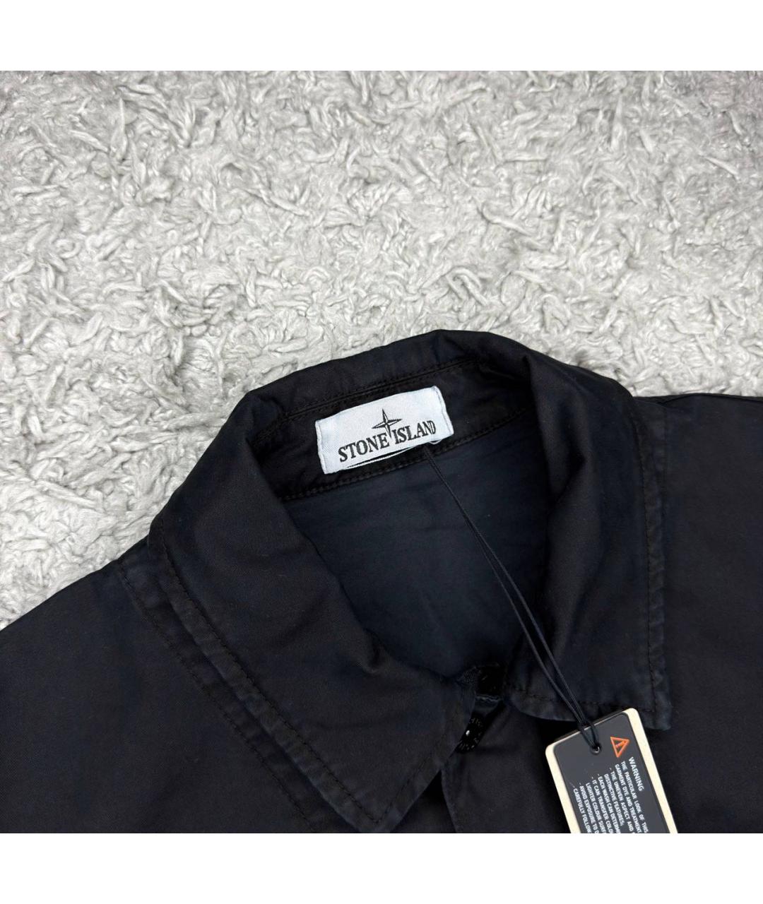 STONE ISLAND Черная хлопковая куртка, фото 3