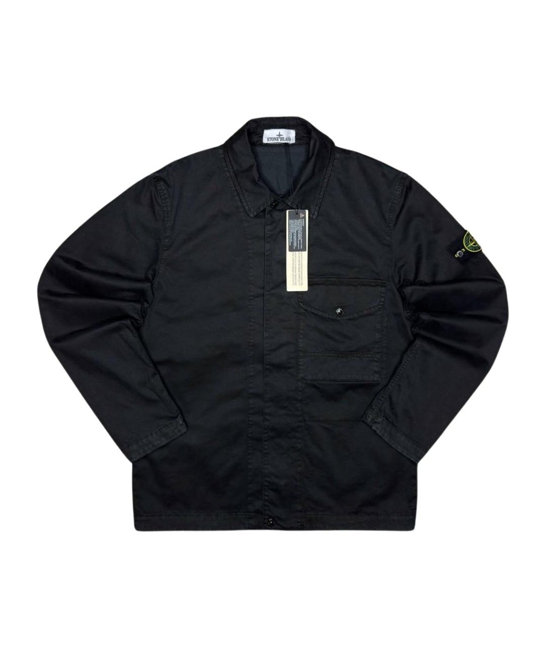 STONE ISLAND Черная хлопковая куртка, фото 1