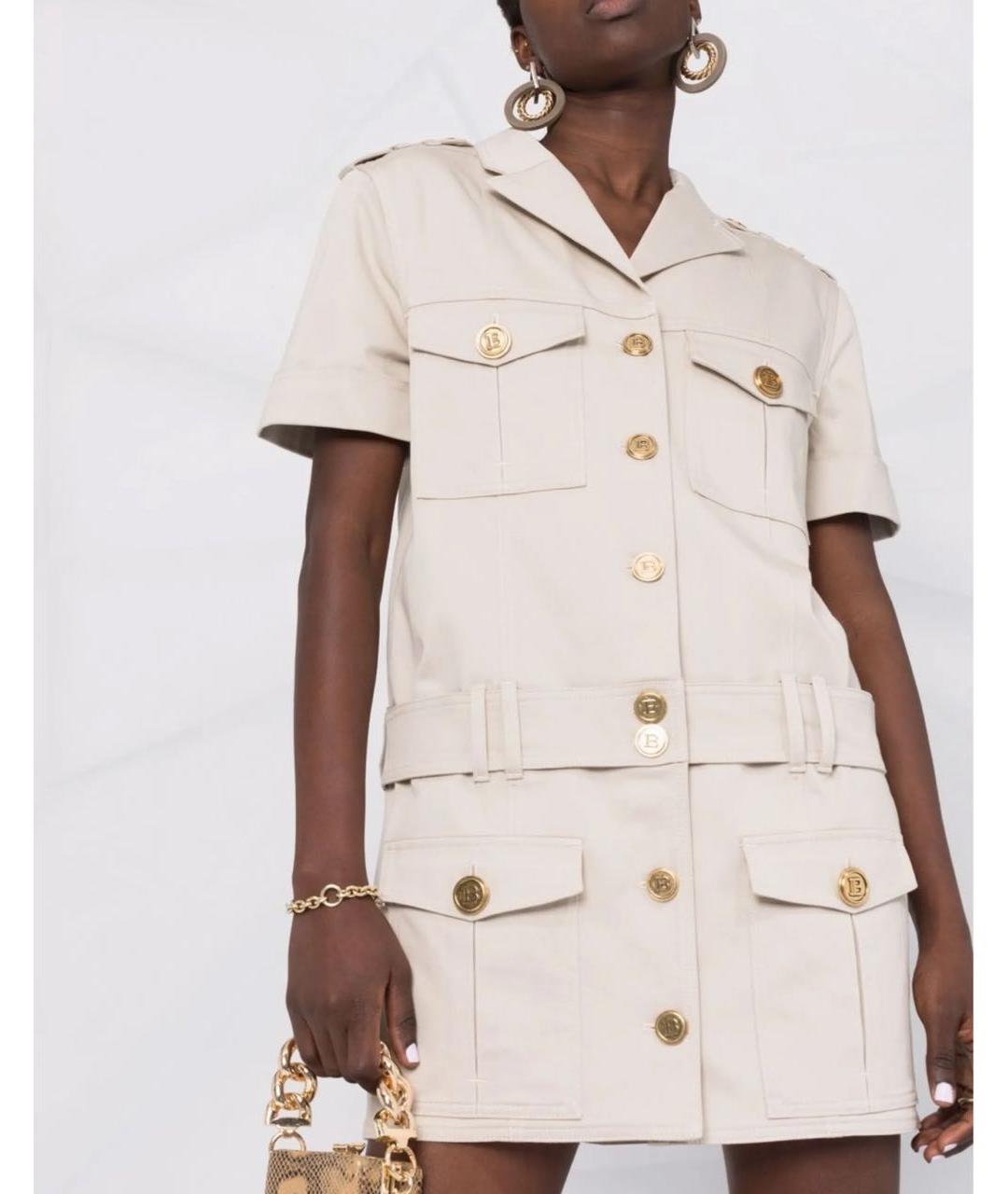 BALMAIN Бежевое платье, фото 5