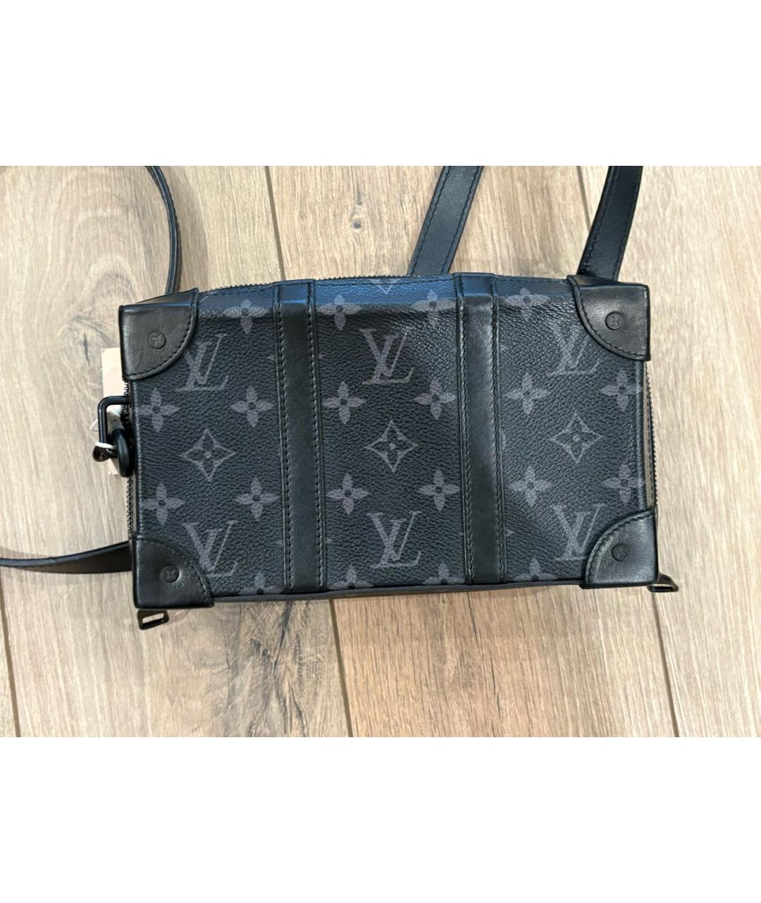 LOUIS VUITTON Черная кожаная сумка на плечо, фото 3