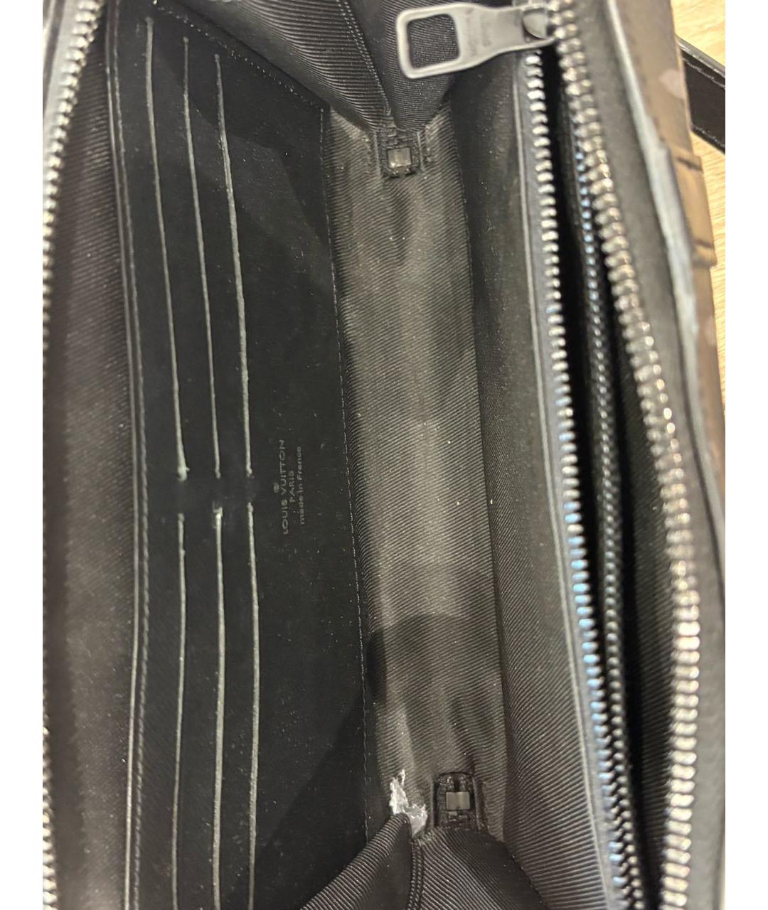 LOUIS VUITTON Черная кожаная сумка на плечо, фото 4