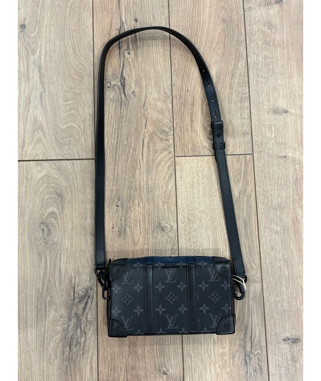 LOUIS VUITTON Черная кожаная сумка на плечо, фото 6