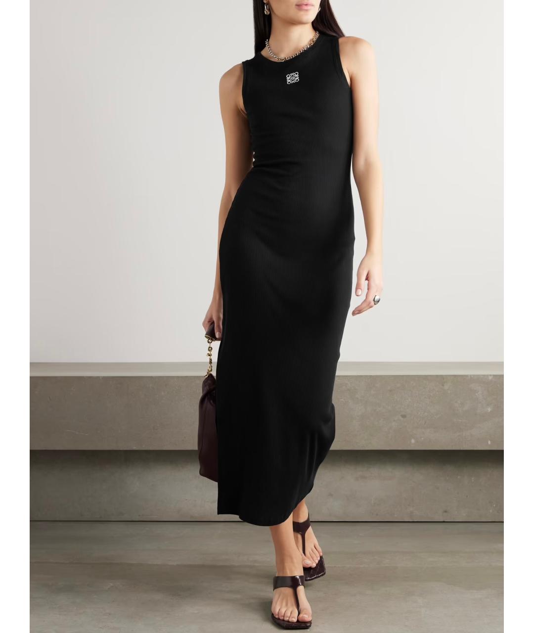 LOEWE Черное хлопковое коктейльное платье, фото 2