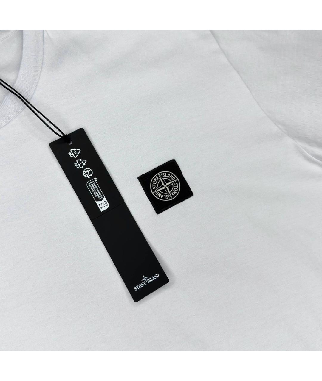 STONE ISLAND Голубая хлопковая футболка, фото 2