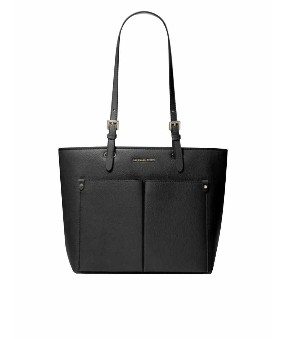 MICHAEL KORS Черная кожаная сумка тоут, фото 1