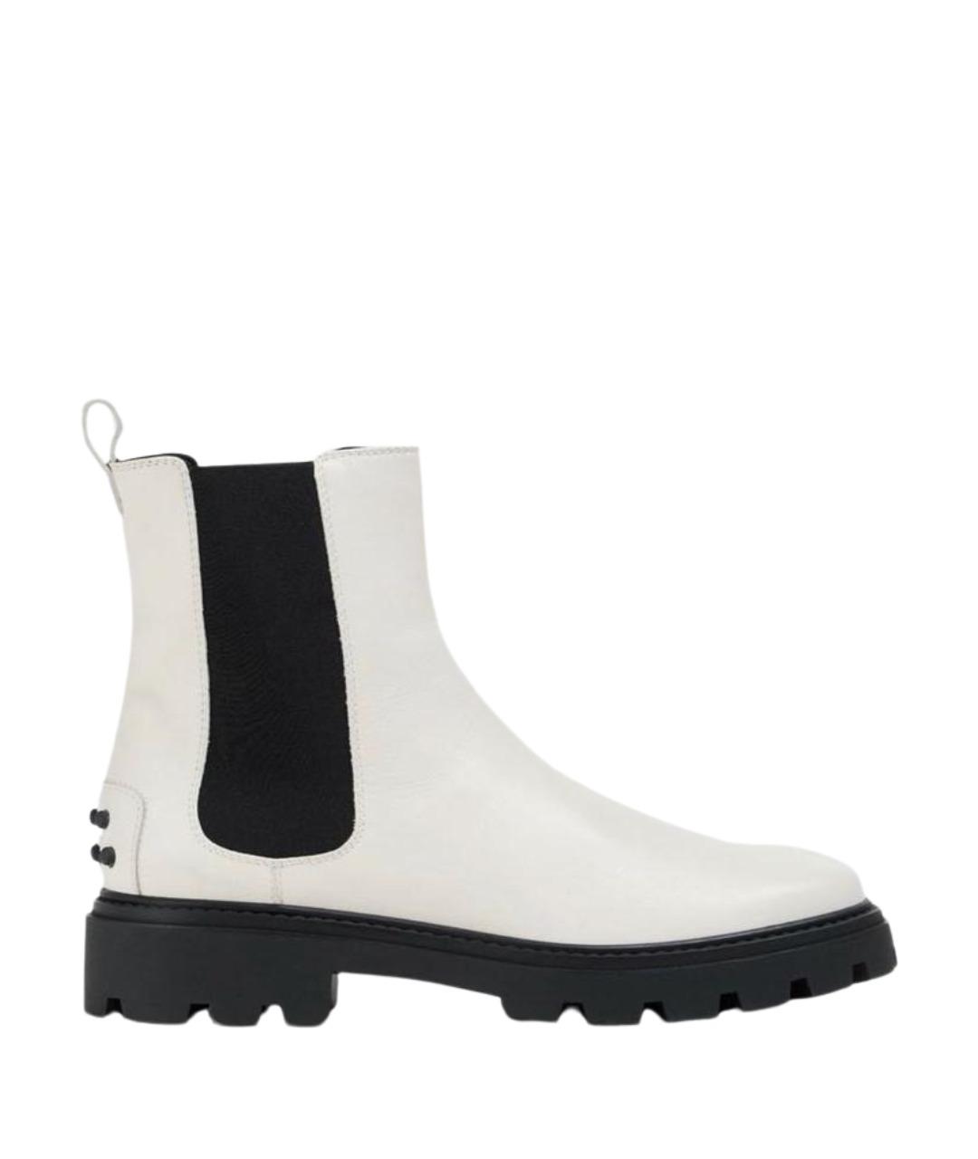 TOD'S Белые кожаные ботинки, фото 1