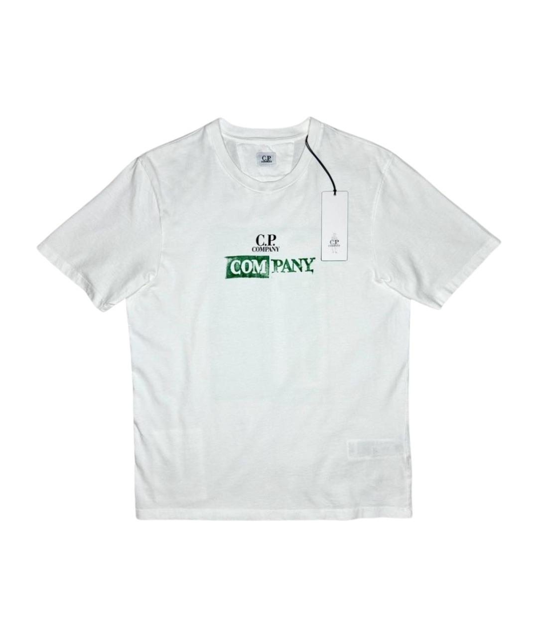CP COMPANY Белая хлопковая футболка, фото 1