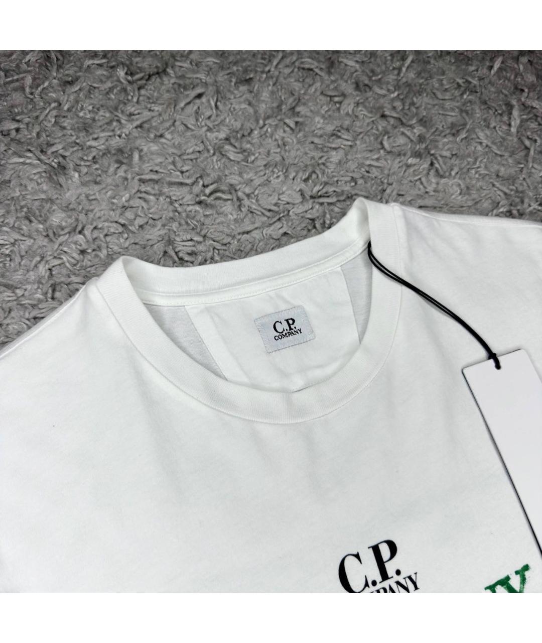 CP COMPANY Белая хлопковая футболка, фото 3