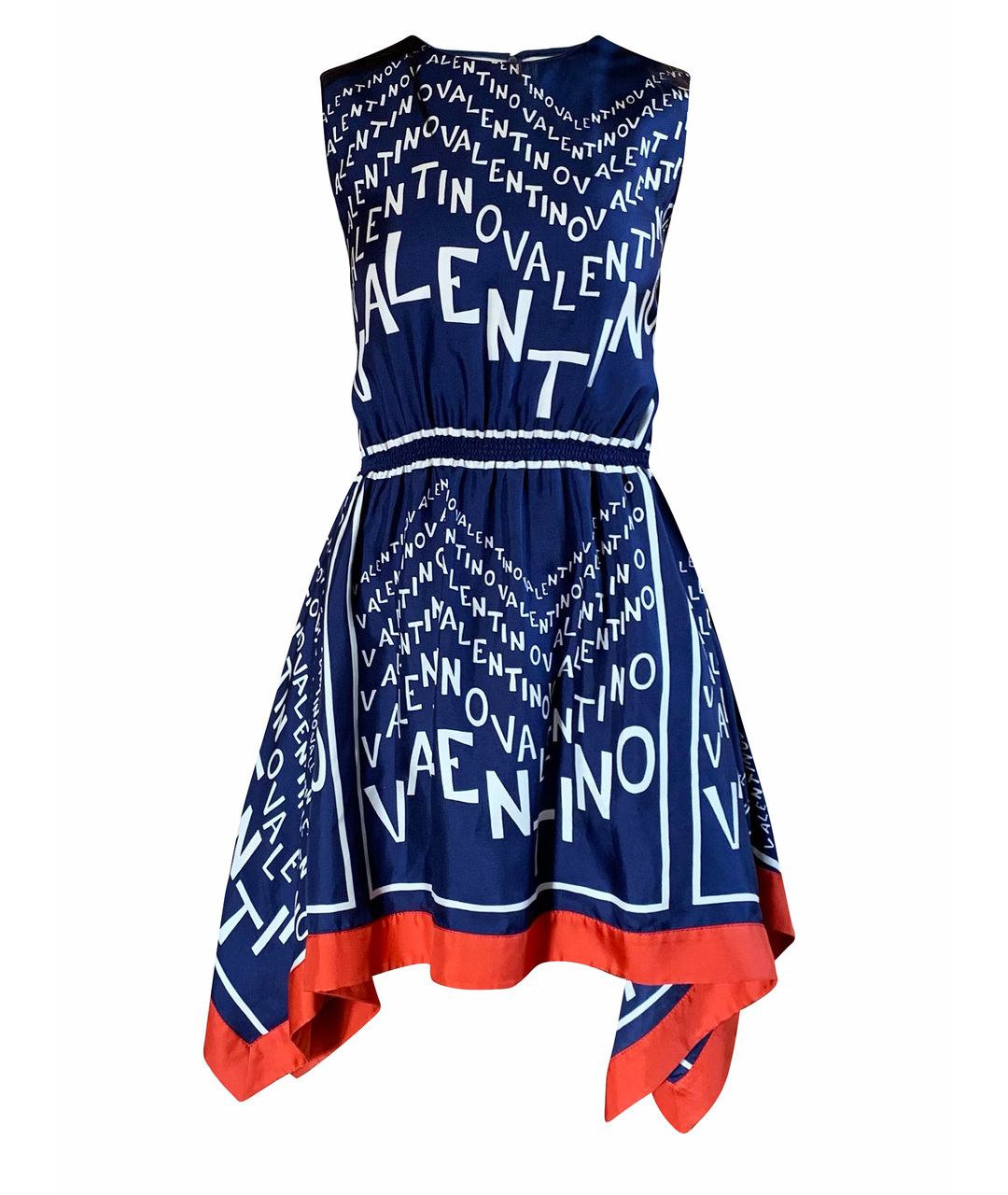 VALENTINO Синее шелковое платье, фото 1