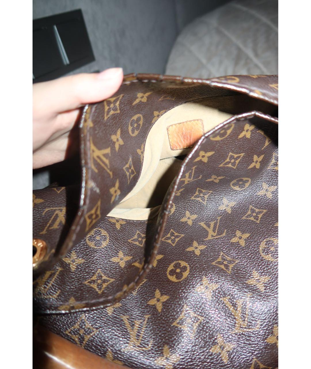 LOUIS VUITTON Коричневая кожаная сумка тоут, фото 3