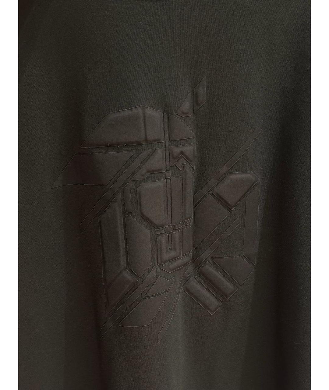 HERMES Черная хлопковая футболка, фото 4