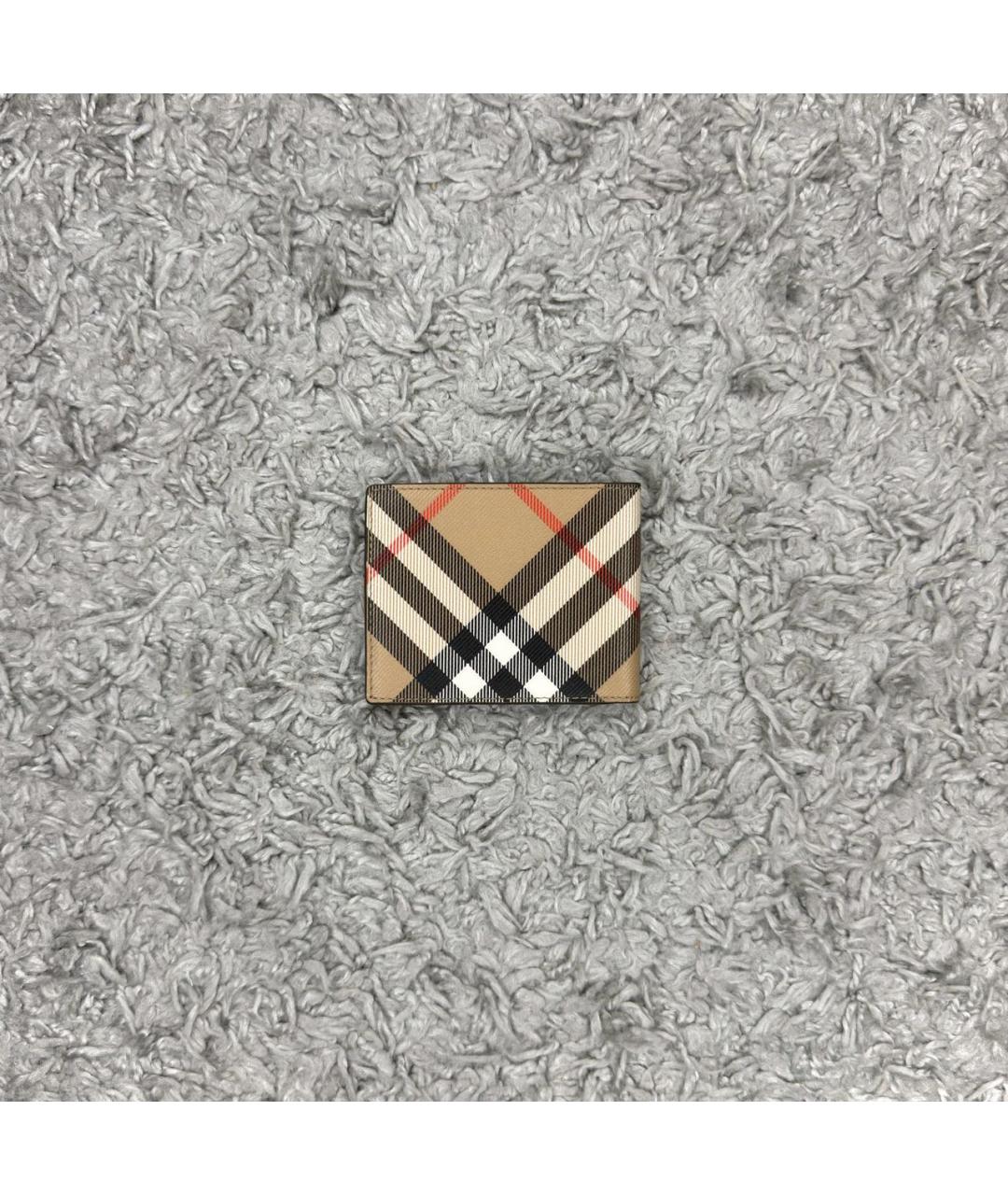 BURBERRY Бежевый кожаный кошелек, фото 4