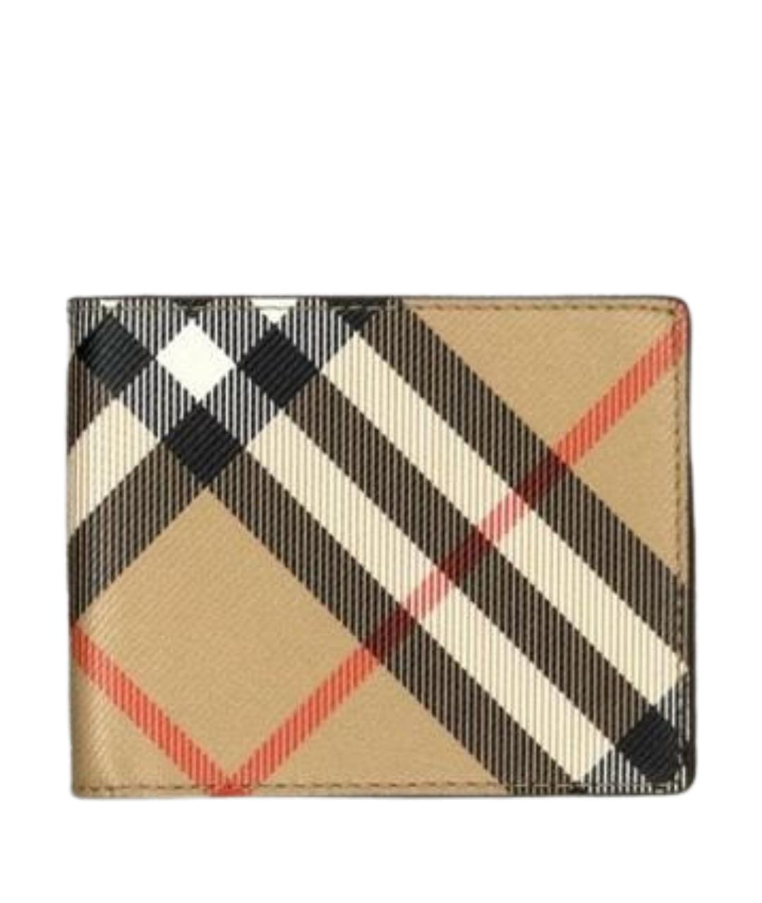 BURBERRY Бежевый кожаный кошелек, фото 1