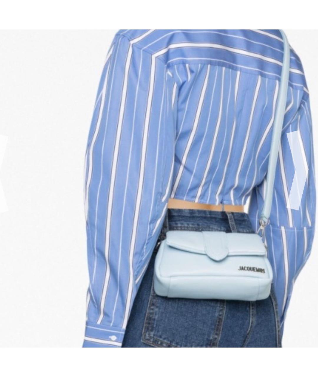 JACQUEMUS Голубая кожаная сумка через плечо, фото 6