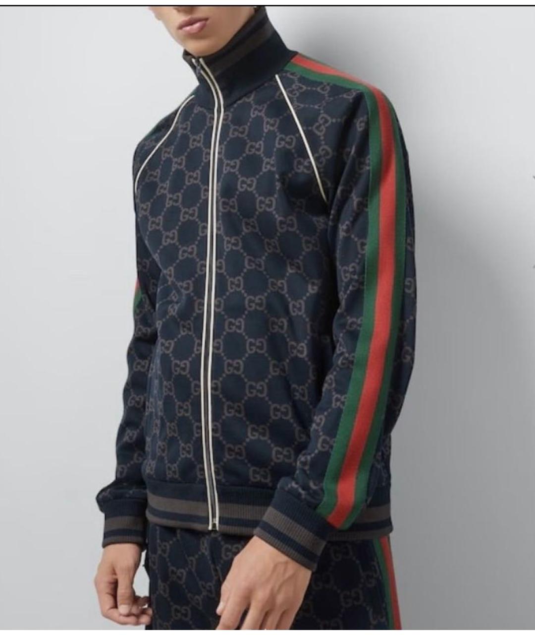 GUCCI Темно-синий хлопко-эластановый спортивный костюм, фото 6