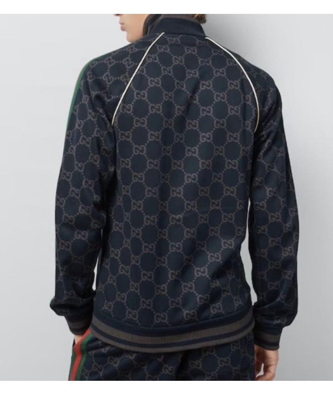 GUCCI Темно-синий хлопко-эластановый спортивный костюм, фото 4