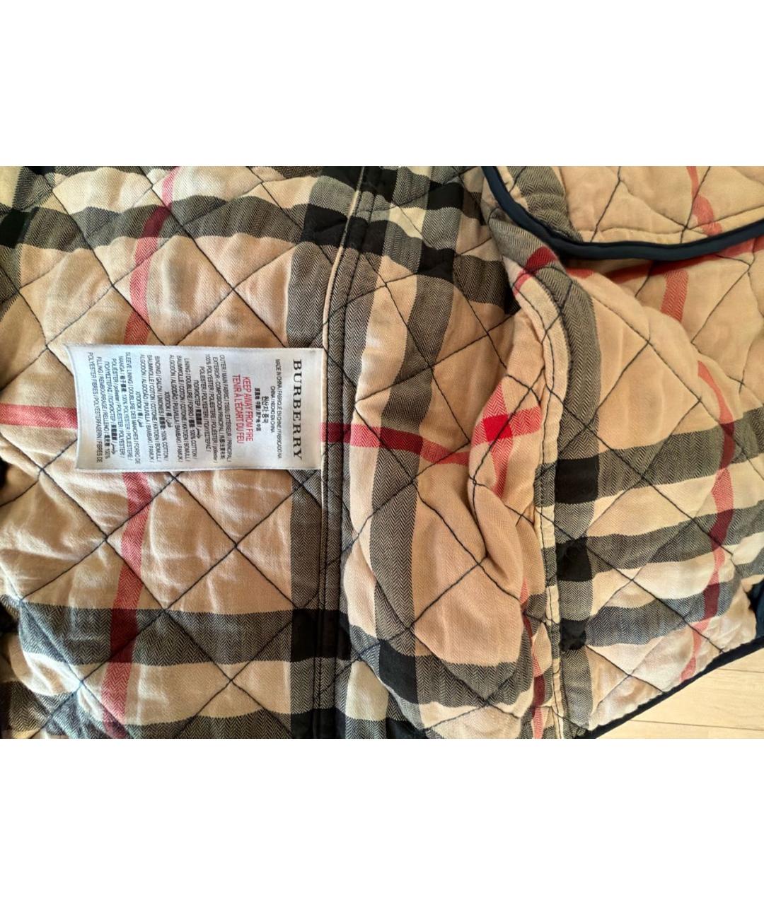 BURBERRY Темно-синяя полиэстеровая куртка, фото 4
