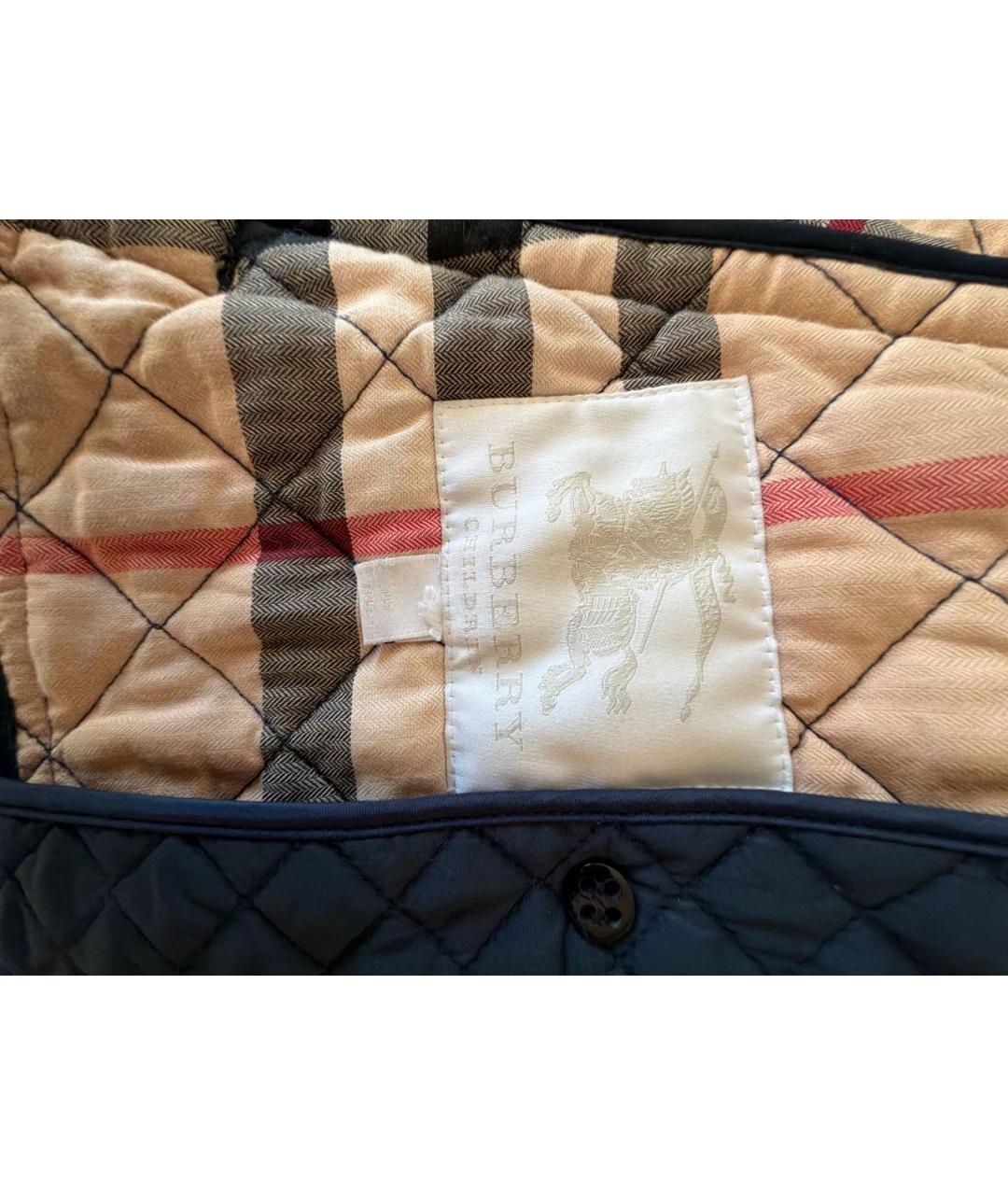 BURBERRY Темно-синяя полиэстеровая куртка, фото 3