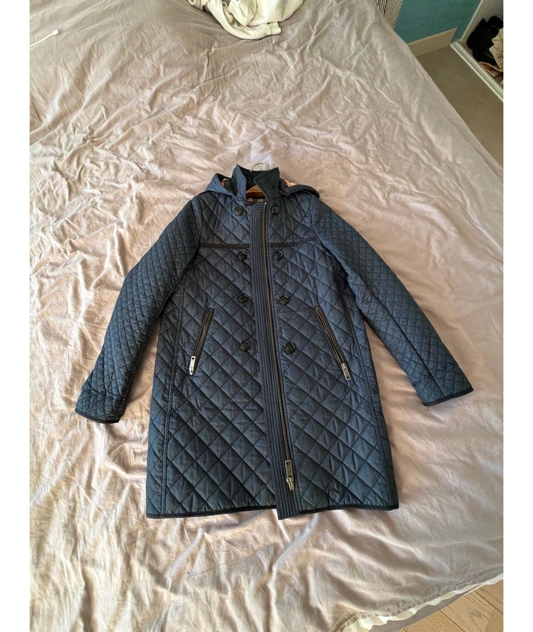 BURBERRY Темно-синяя полиэстеровая куртка, фото 5